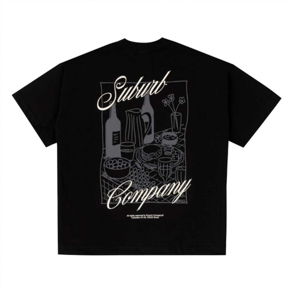 Camiseta Suburb - Dinner Boxy - Preta
