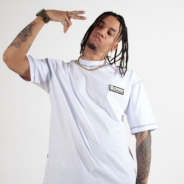 Camiseta Orig Skateboards - Wordwide Invert - Branca