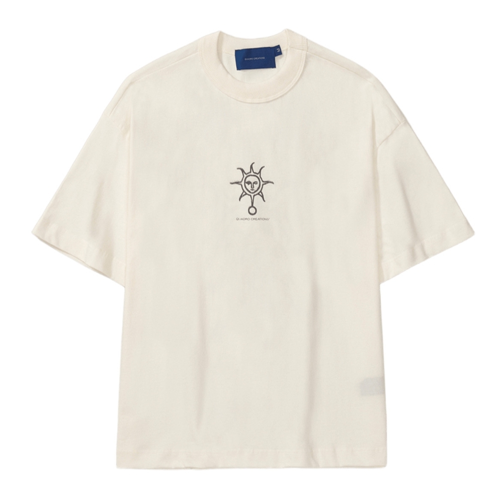 Camiseta QC - Sol em S.A. Boxy - Off-white