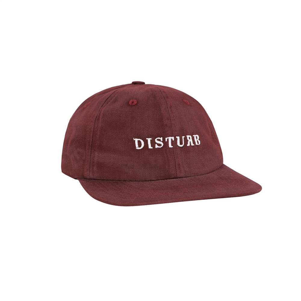 Boné Disturb - 6 Panel Logo Washed - Bordô