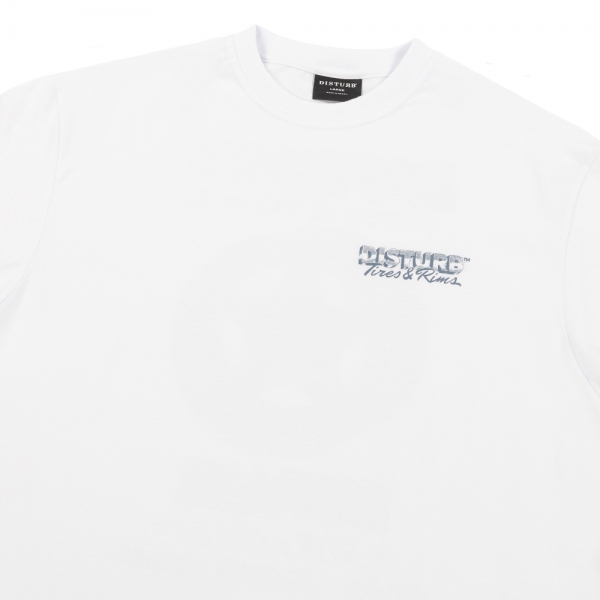 Camiseta Disturb - Tires&Rims - Branca
