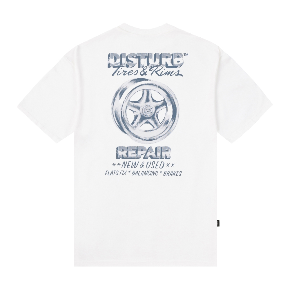 Camiseta Disturb - Tires&Rims - Branca